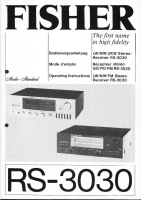 Fisher RS-3030 - Owners Manual 
